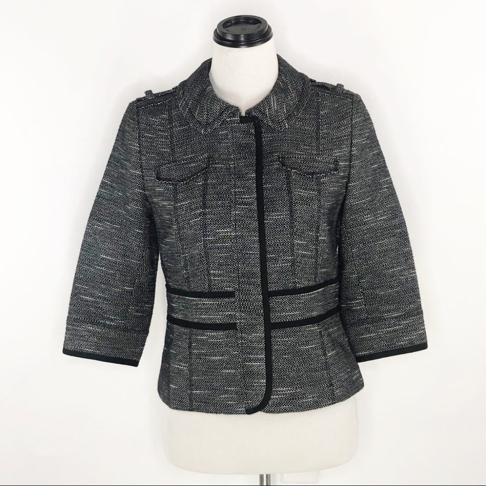 Halogen Tweed Cropped Blazer Jacket - image 1
